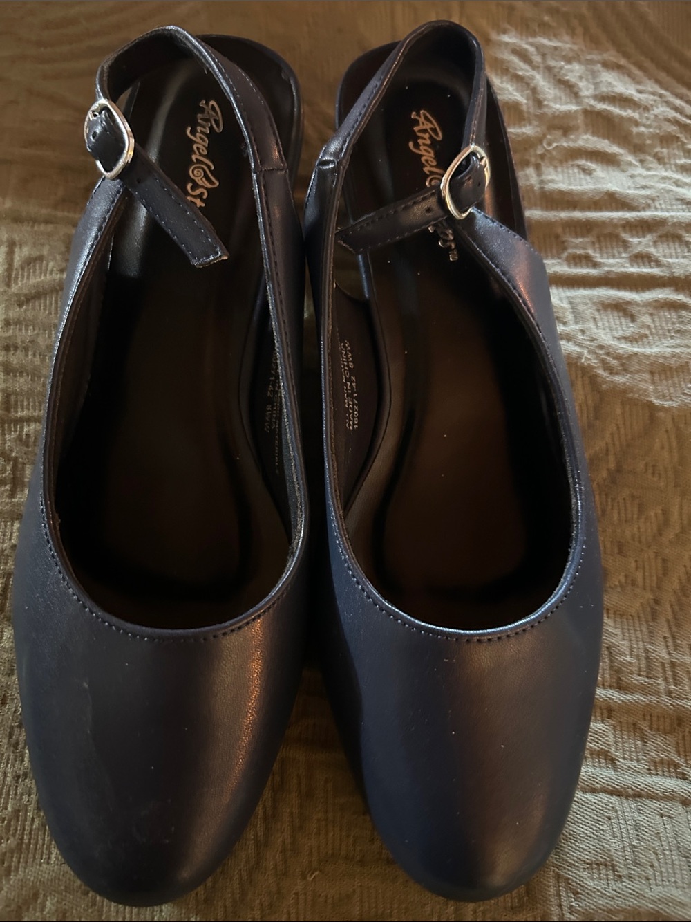 Angel steps navy sling back never worn fits like 8 Wide not extra wide